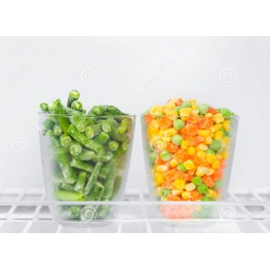 Vegetales congelados (zanahoria orgánica, vainica y maíz dulce)